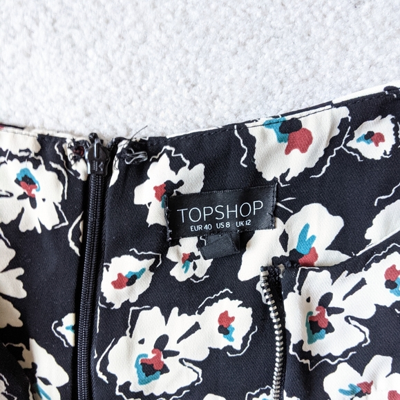 Topshop floral short sleeve dress size 8 - Picture 7 of 8